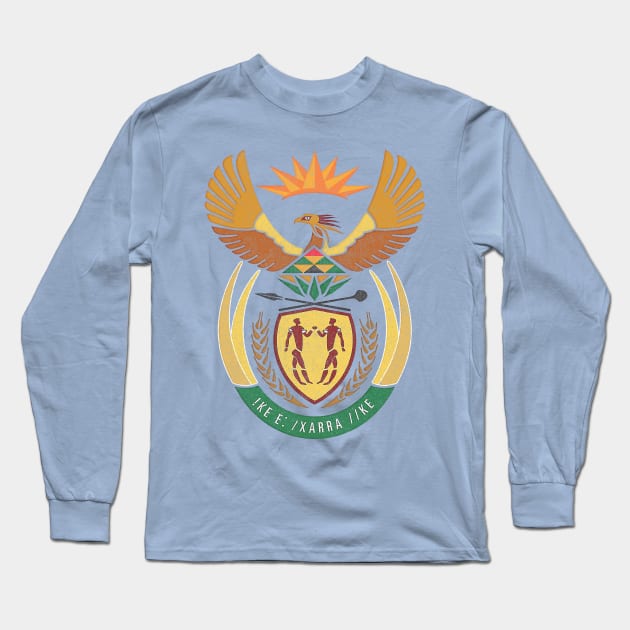 Faded-Style Coat Of Arms / South Africa Long Sleeve T-Shirt by CultOfRomance